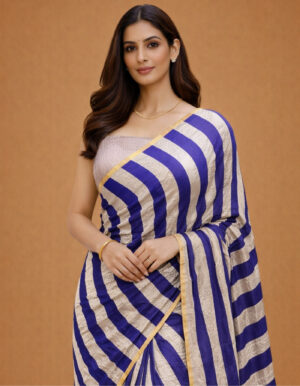 pure muga silk silver zari saree